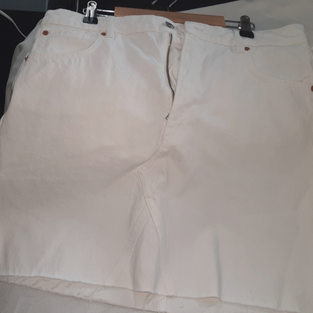 Zara White Jeans Skirt
